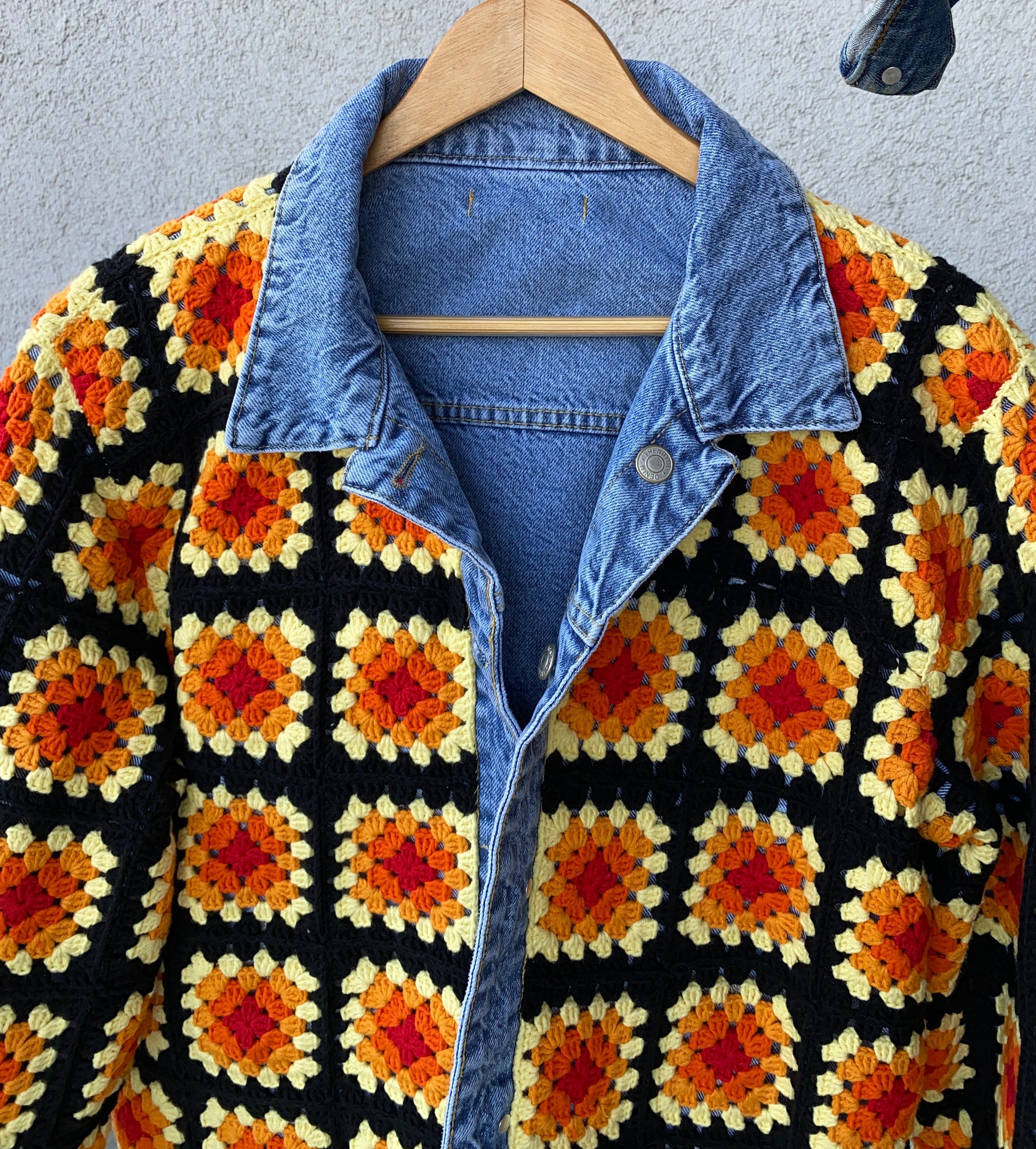 Denim Jacket Crochet Reversible Jean Jacket for Mens Women -  Norway