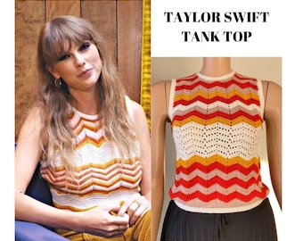 Taylor Swiftie Crochet Tank Top, Festival Crop Top for Taylor Swiftie Lovers, HandKnit Woman Halter Top Valentines Gift for Taylor Swift Fan