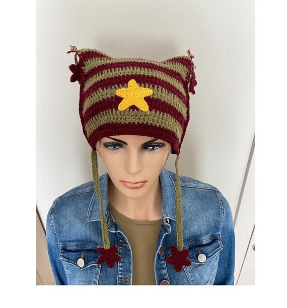 Women\'s Winter Cute Cat Ears Knit Hat Ear Flap Crochet Beanie Hat Bellady Winter Cute Cat Ears Knit Hat Ear Flap Crochet  main image 2