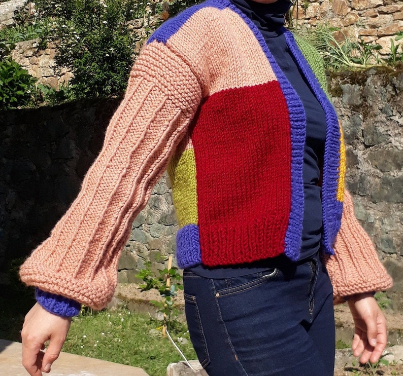 hand knit chunky cardigan