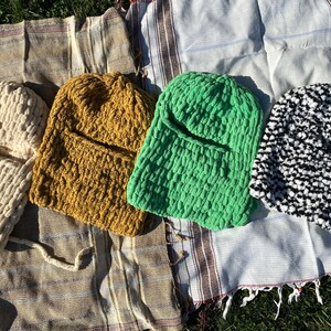 Balaclava Maske, Ski Maske Balaclava, Balaclava Hut Wintermaske, gehäkelte Unisex Balaclava zum Skilaufen, Puffy Cosplay Mask