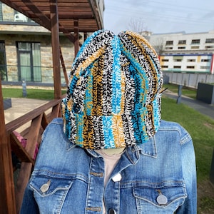 Scraps Beanie, Scrappy Winter Hat, Christmas Gift for Boyfriend, Girlfriend Sustainably Made with Leftover Yarn