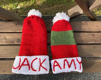 Christmas Named Beanie for Adults, Christmas Custom Beanie for Toddler, Baby Personalized Hat Christmas Gift for Family