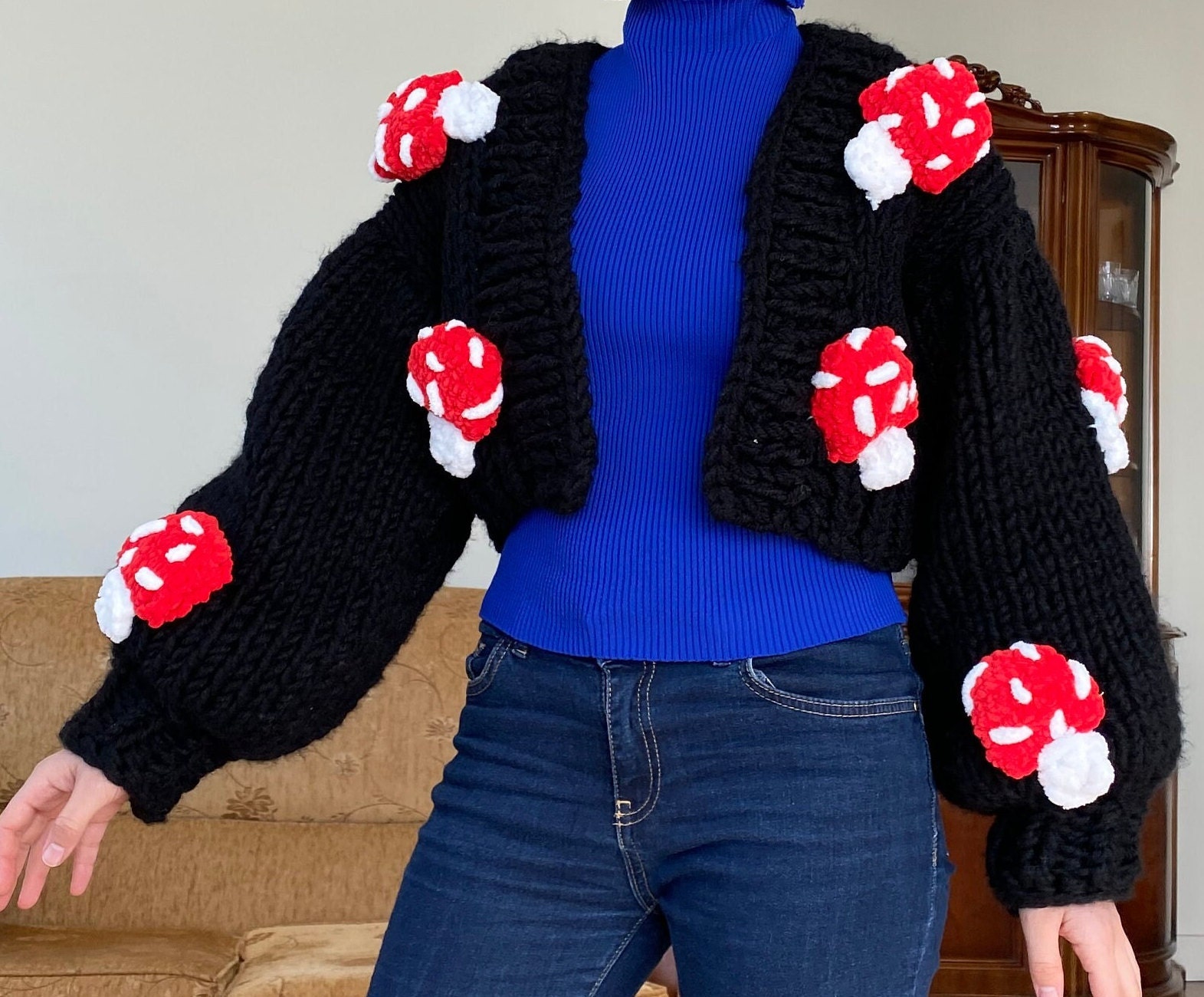 Mushroom Cardigan - Etsy