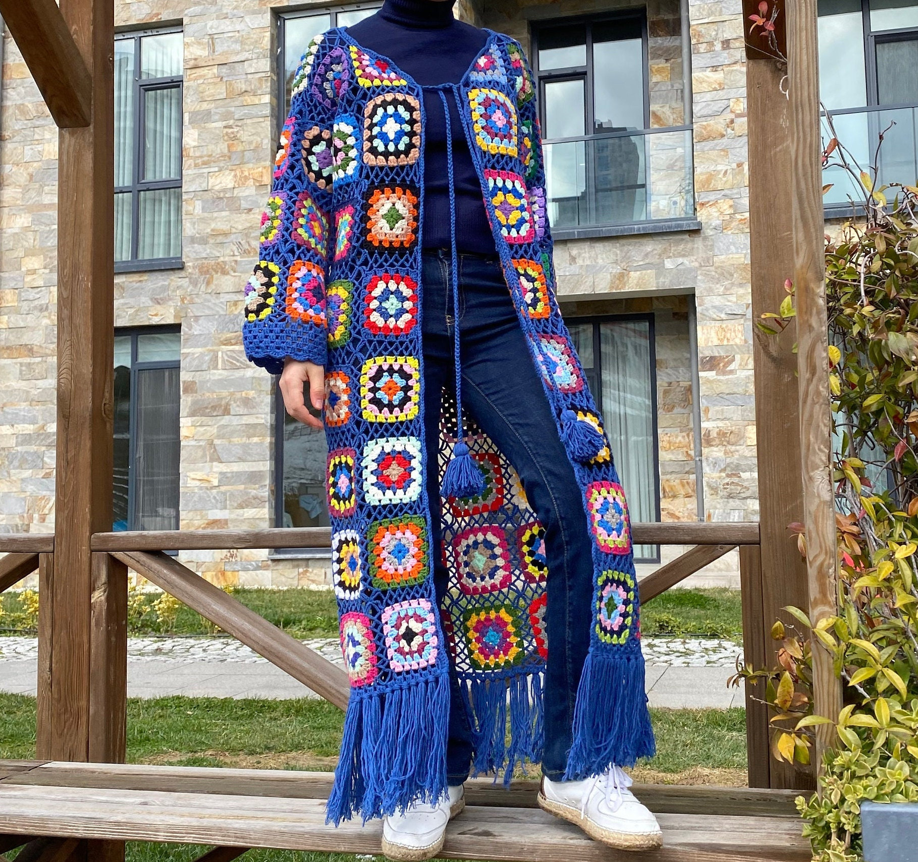 flower long cardigan