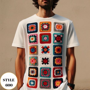 【RONRON】24F/W★ CROCHET SQUARE OVER FIT T SHIRT Crochet Shirt, Unisex Shirt, Crochet Overshirt, Crochet Blue