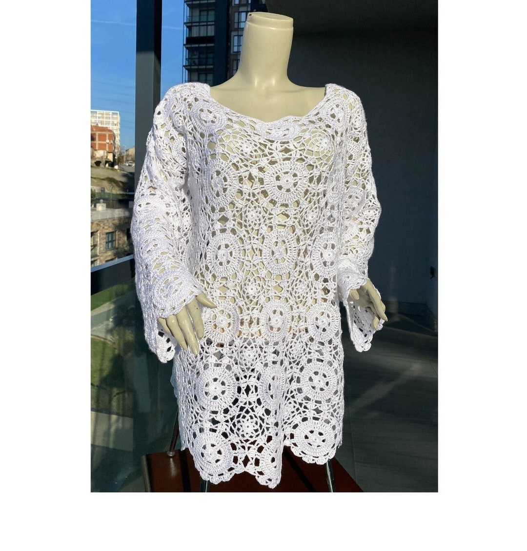 Crochet Beach Cover Up Crochet Mini Beach Dress Mini Suit Lace Cover