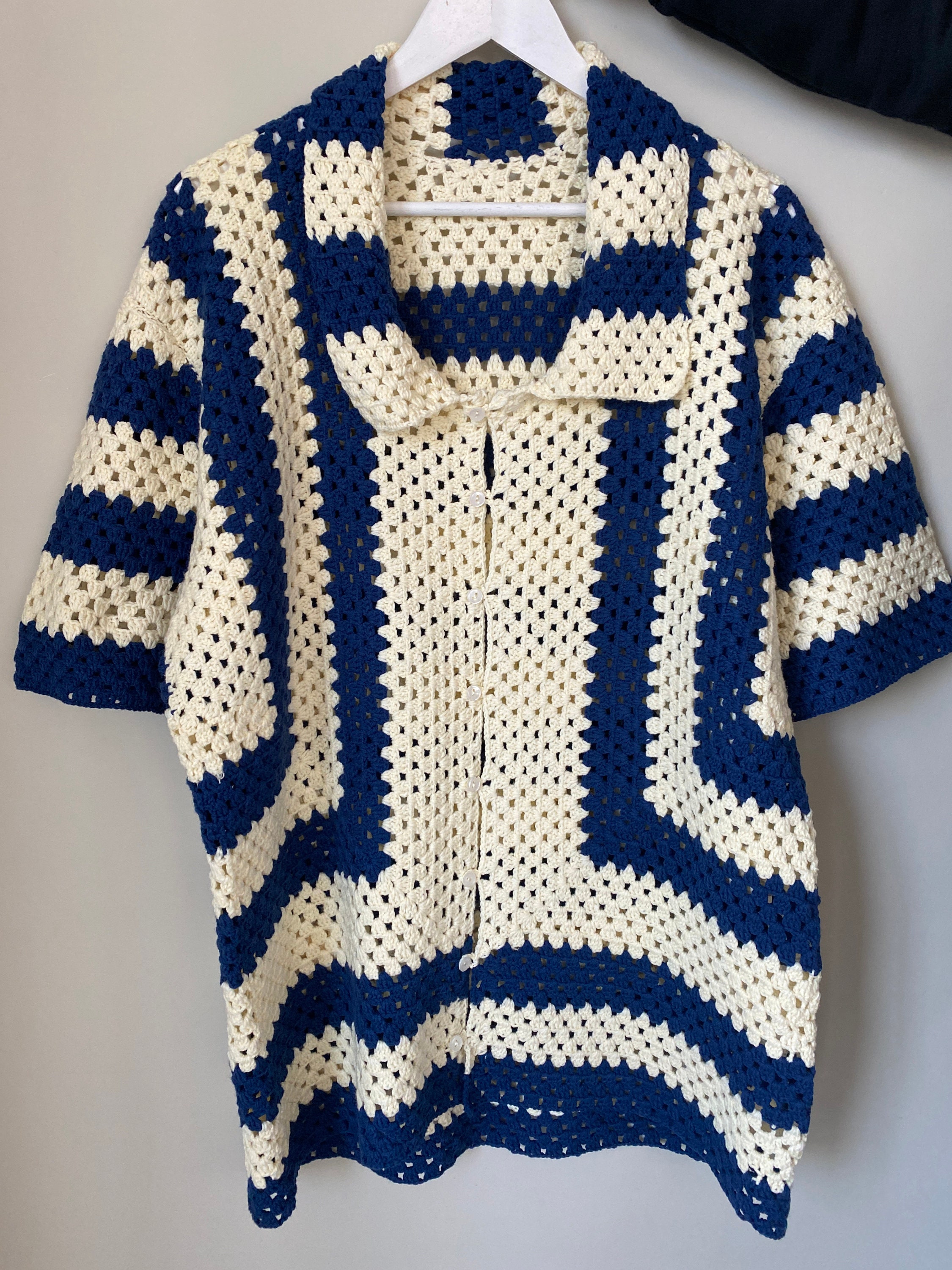 Chemise Homme Crochet Évasée - Style Bohème Plage Et Vacances