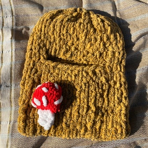 Mushroom Balaclava Mask, Leopar Color Ski Mask Balaclava, Balaclava Hat Winter Mask, Crochet Unisex Balaclava For Skiing, Puffy Cosplay Mask