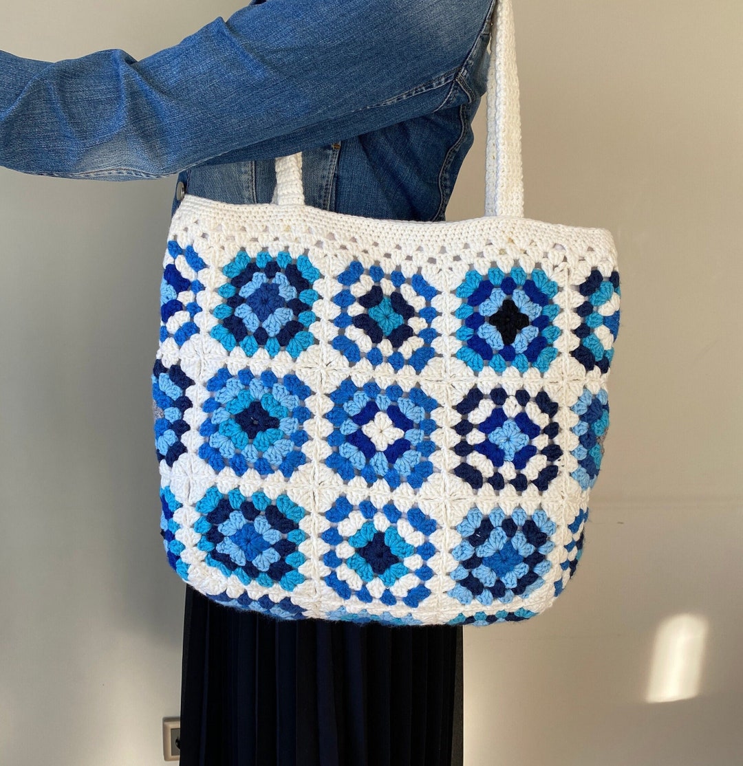 BABYVIVA Handgefertigte gestrickte Handtasche für Damen, Schultertasche, niedlich, Einkaufstasche, Dating-Tasche, bunte Häkeltasche für Frühling und Herbst, grün, Reference size table