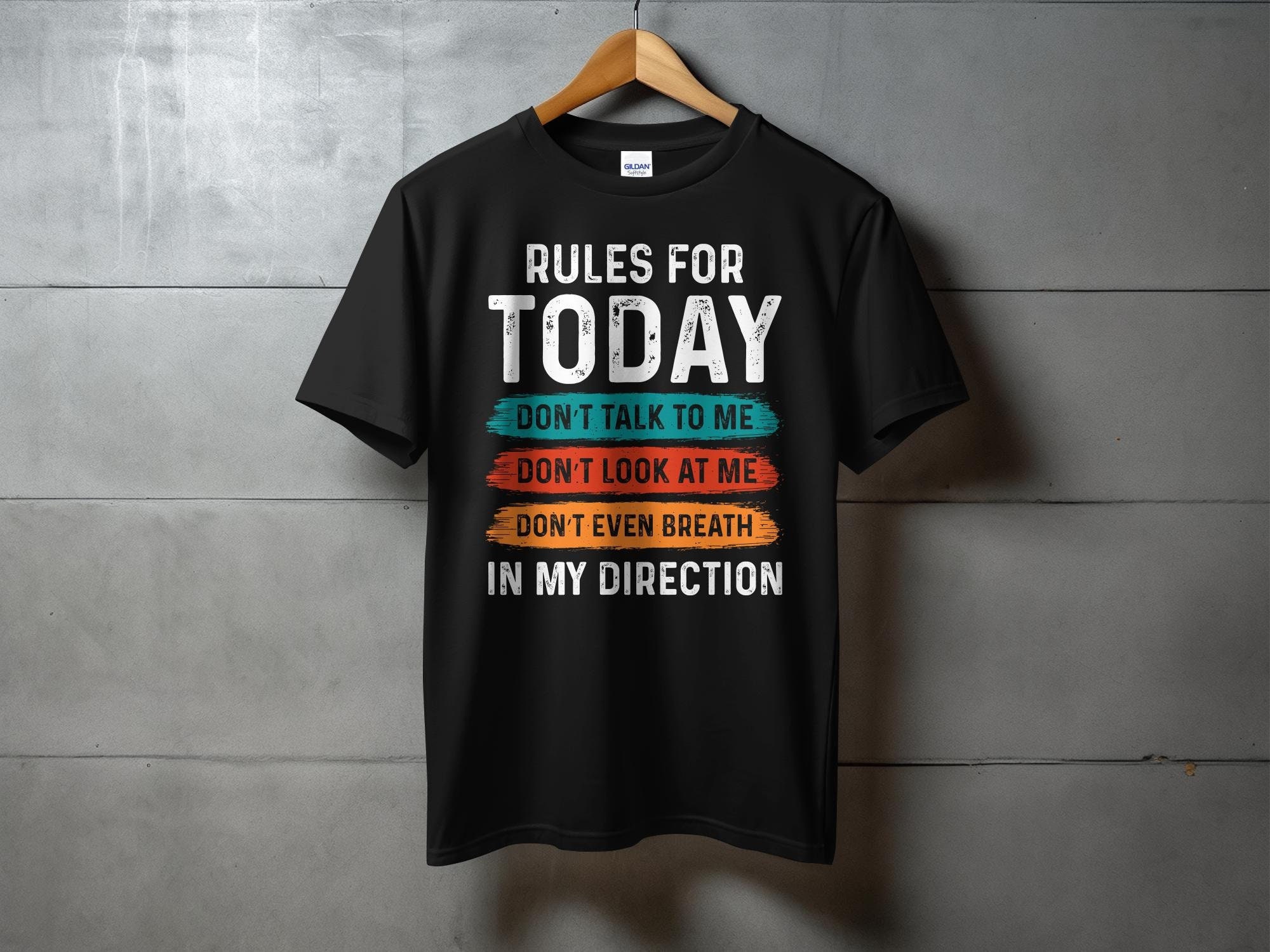 Funny Graphic Tees, Sarcastic Quote Shirt, Rules for Today Tee