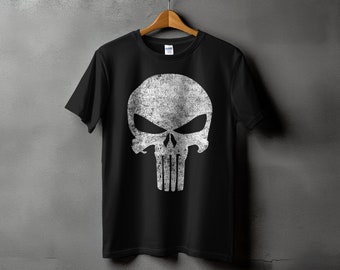 Men&#39;s Graphic T-Shirt Vintage Skull Design, Urban Punk Style Tee, Cool Skull Print Casual Shirt, Biker Life, Ride or Die, Born to Ride