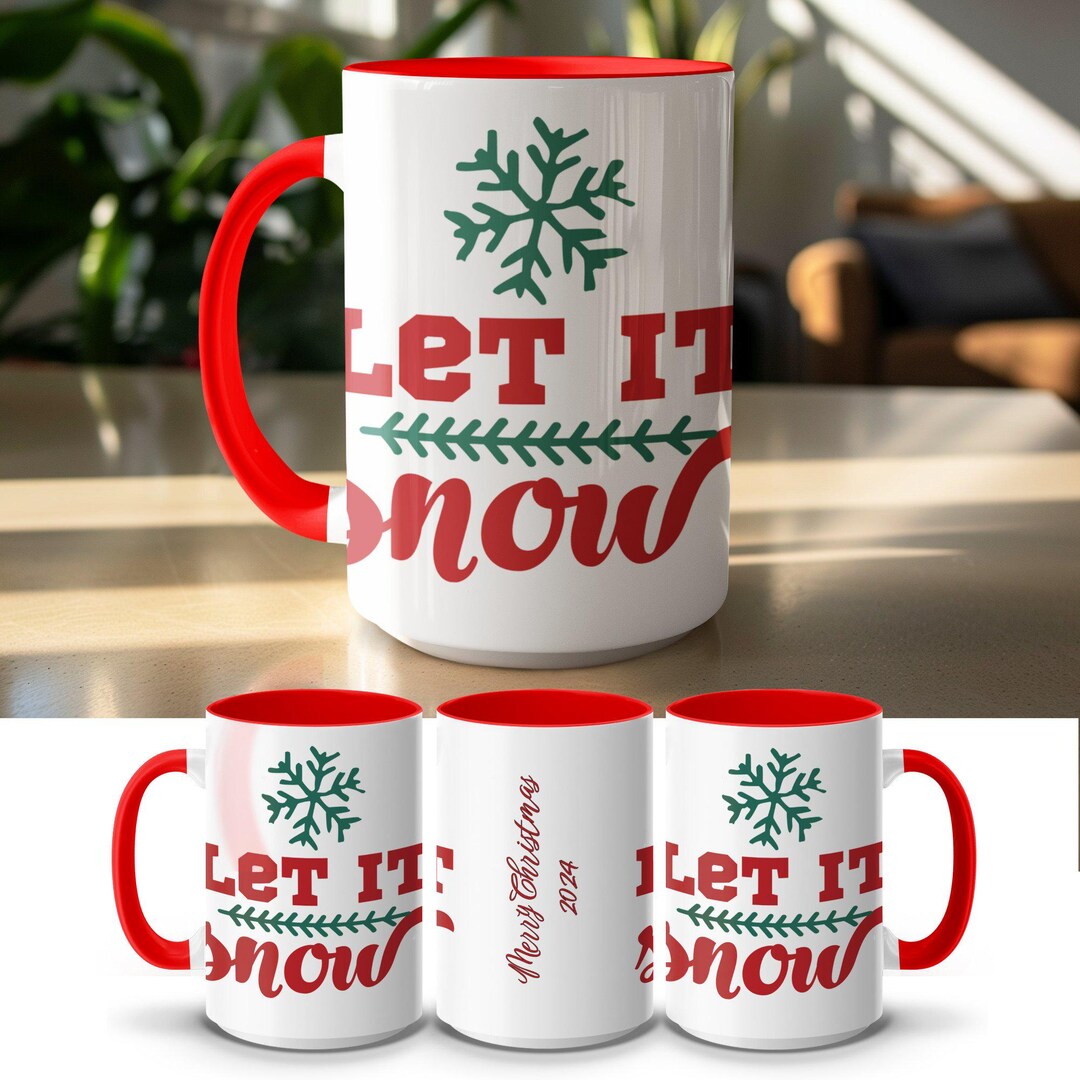 Christmas Let It Snow Mug 15oz, Merry Christmas 2025 Mug, Holiday