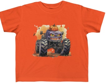 Halloween Kürbis Monster Truck Kleinkind Jersey T-Shirt, Halloween T-Shirt, Spooktacular, Kinderkostüm, Party Outfit, Kinder Halloween Shirt