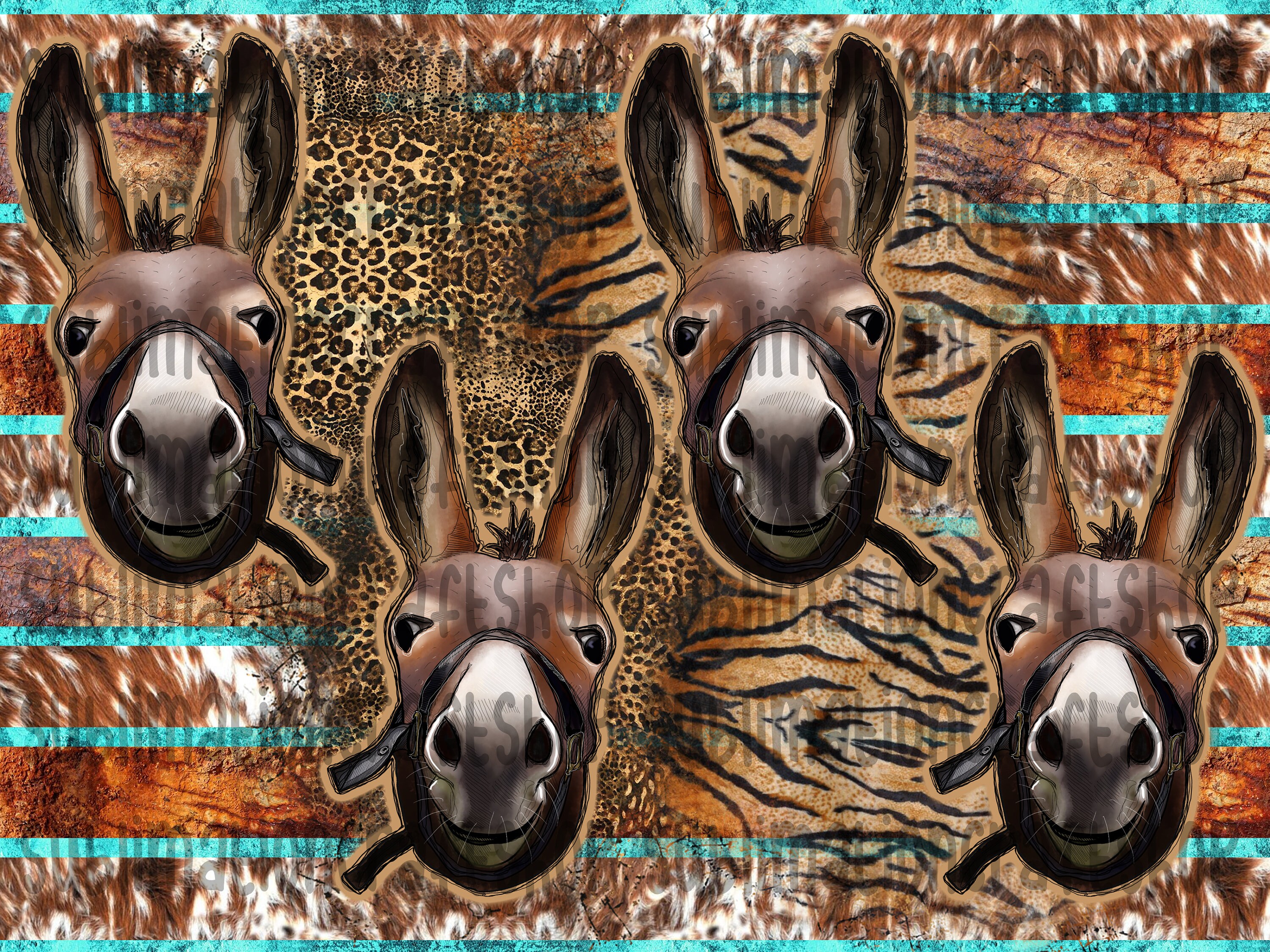 Donkey Pattern Donkey Design Western png Western Pattern Etsy