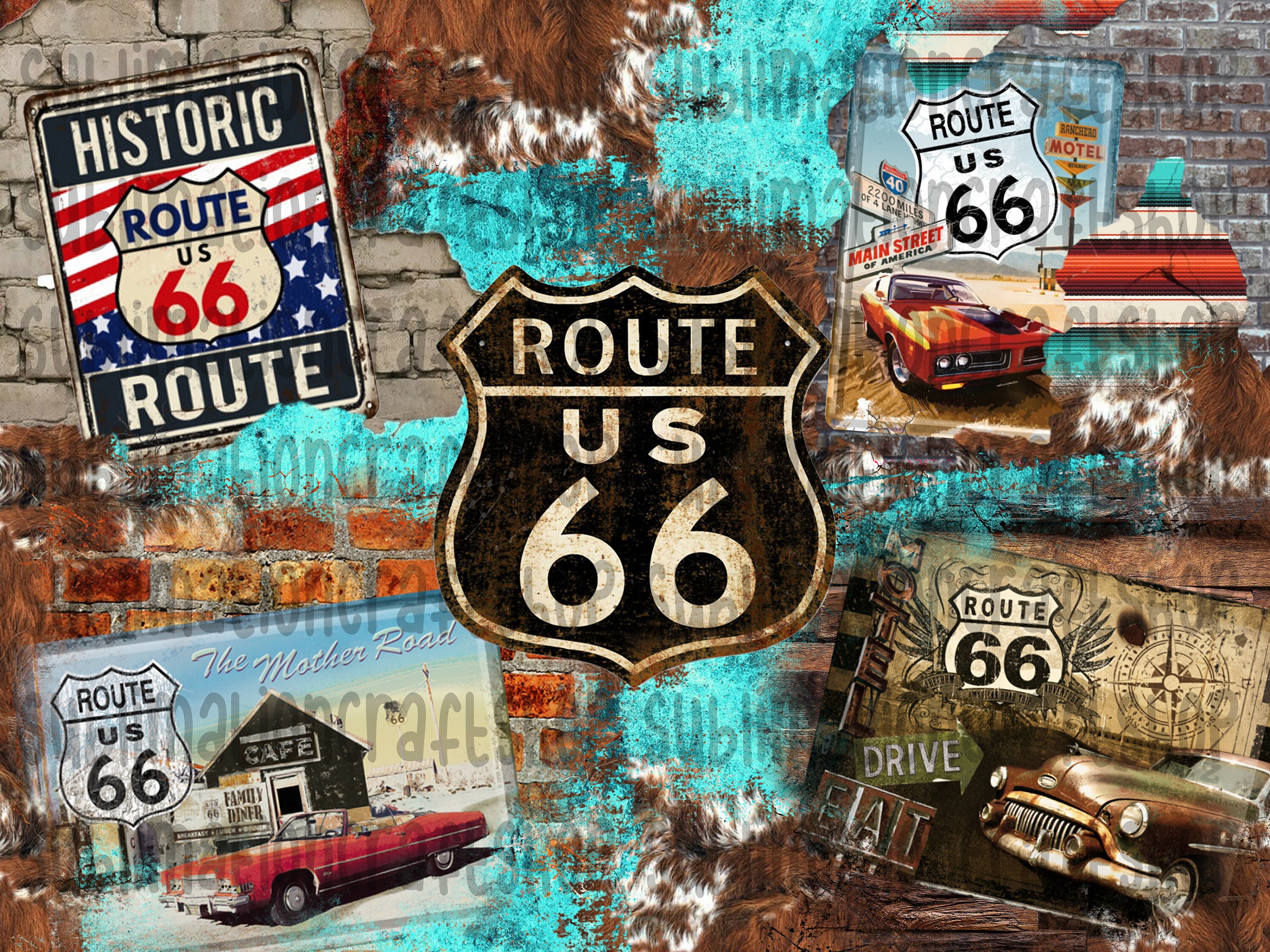 Texas Pattern Route 66 Design Route 66 Png Pattern Digital | Etsy
