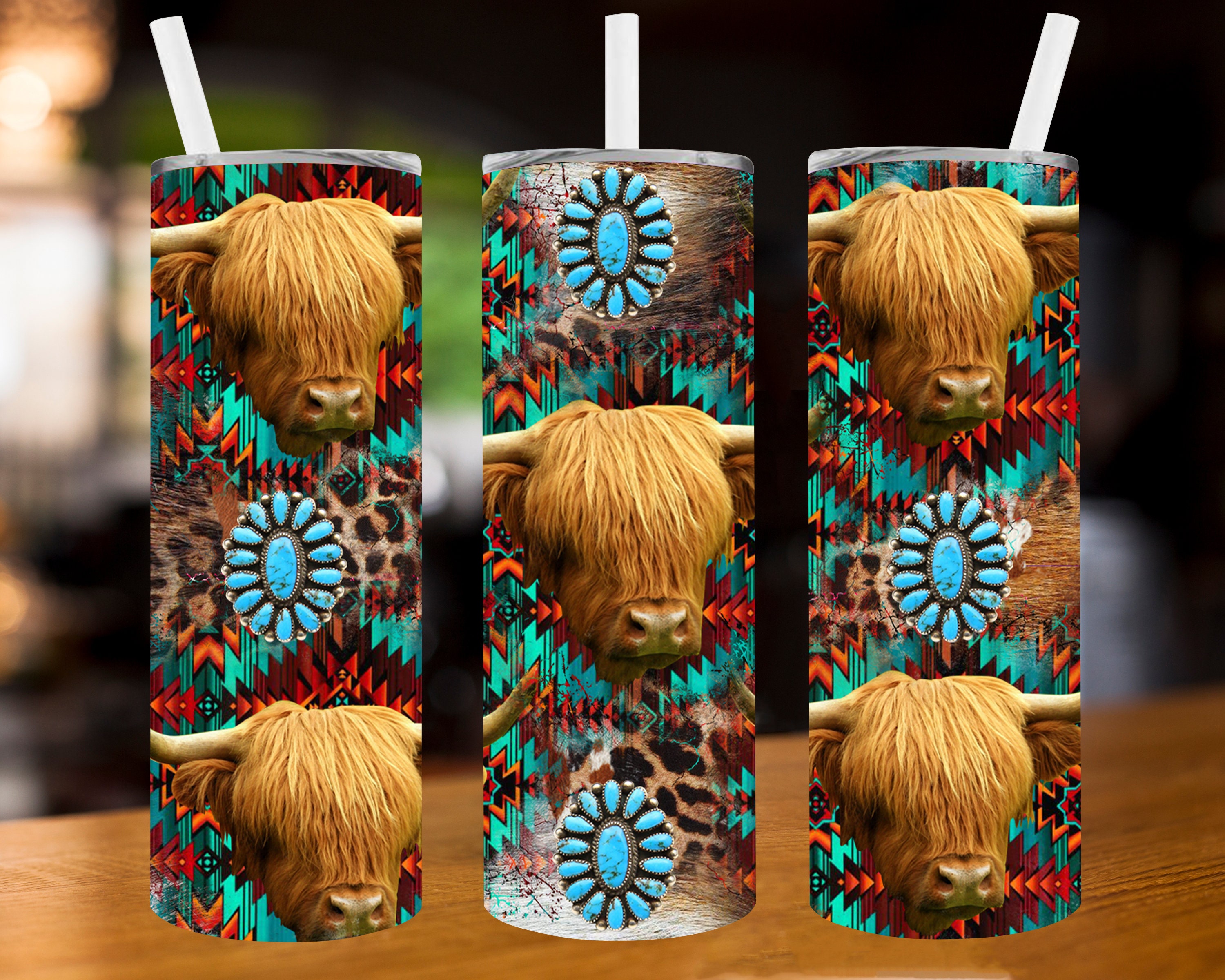 Highland Cow Tumbler Png 20oz Skinny Tumbler Sublimation Etsy