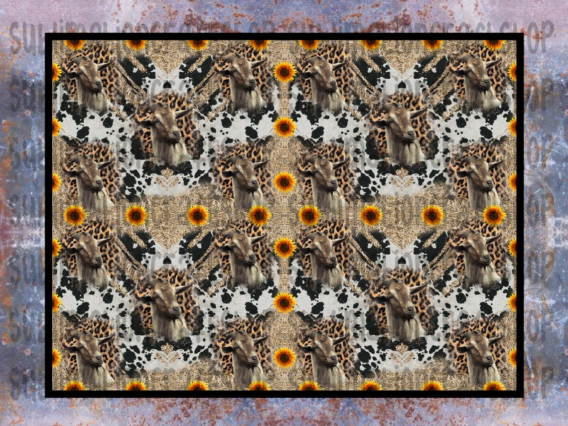 Seamless Pattern Goat Pattern Cowhide Seamless Goat Etsy