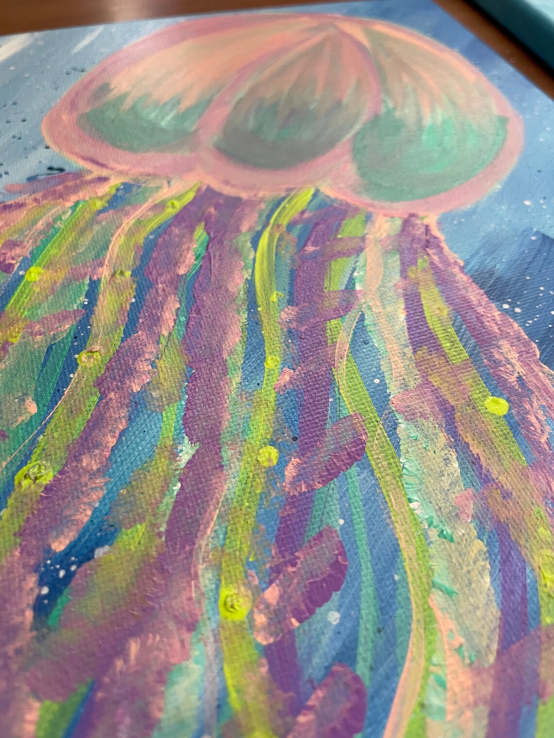 Pastel Jellyfish Acrylic Painting 9x12 Etsy