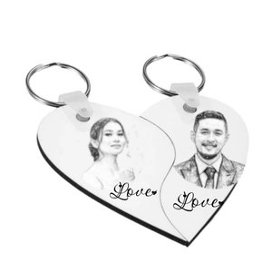 Duo porte-clés cœur personnalisé
