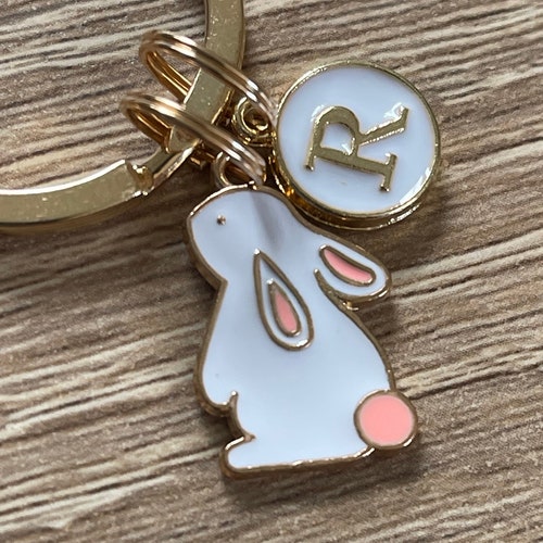 PERSONALISED BUNNY KEYRING/ Rabbit Keychain/ Token Gift/ Etsy UK