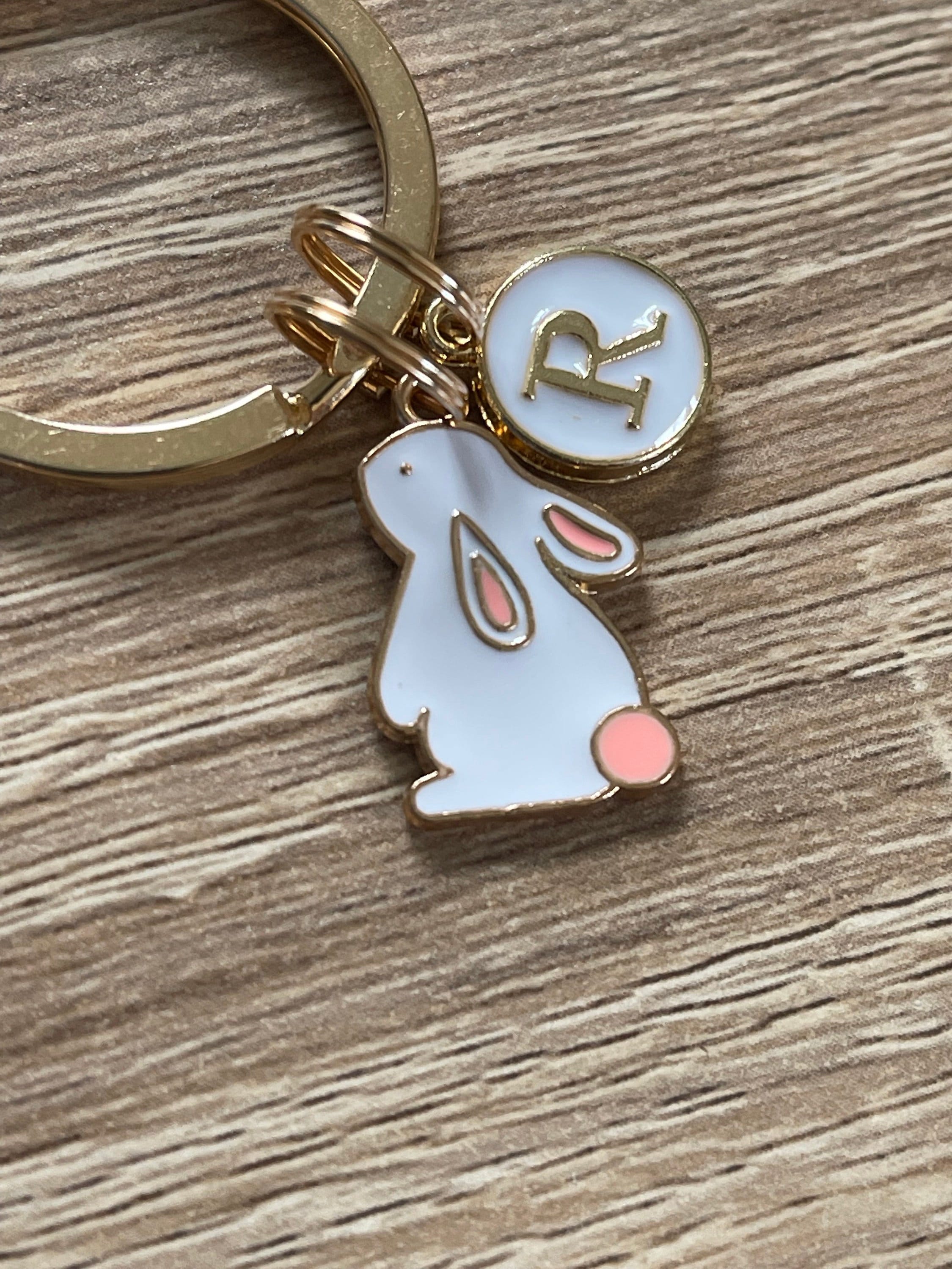 PERSONALISED BUNNY KEYRING/ Rabbit Keychain/ Token Gift/ Easter Gift ...