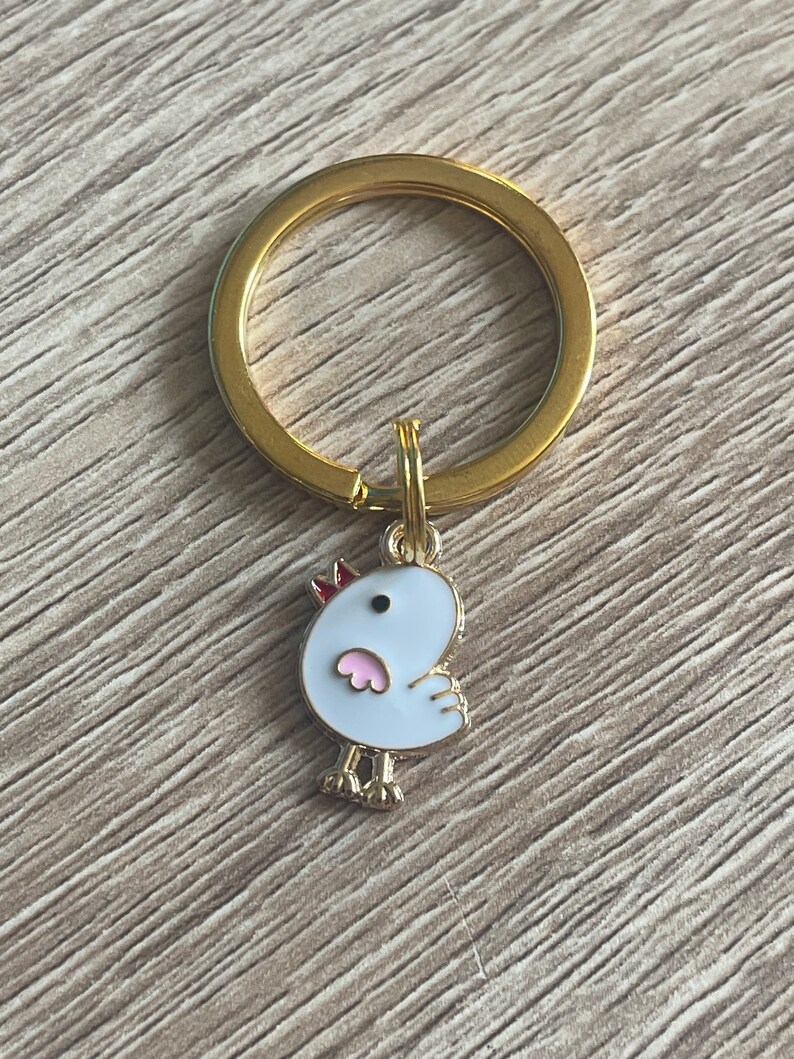 Personalized Chick Keyring, Gold Initial Charm, Cute Token Gift - Etsy