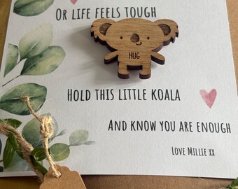 Wooden Koala Pocket Hug | Encouragement Gift, Mental Health Support Keepsake