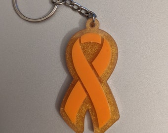 Childhood Leukemia Awareness keychain with little glitter