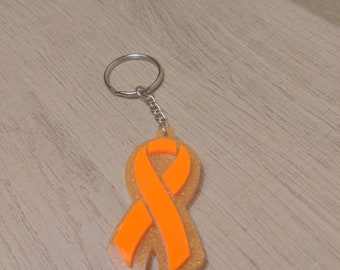 Childhood Leukemia Awareness keychain with little glitter