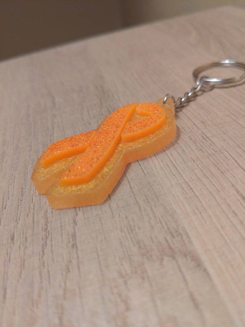 Childhood Leukemia Awareness keychain with little glitter