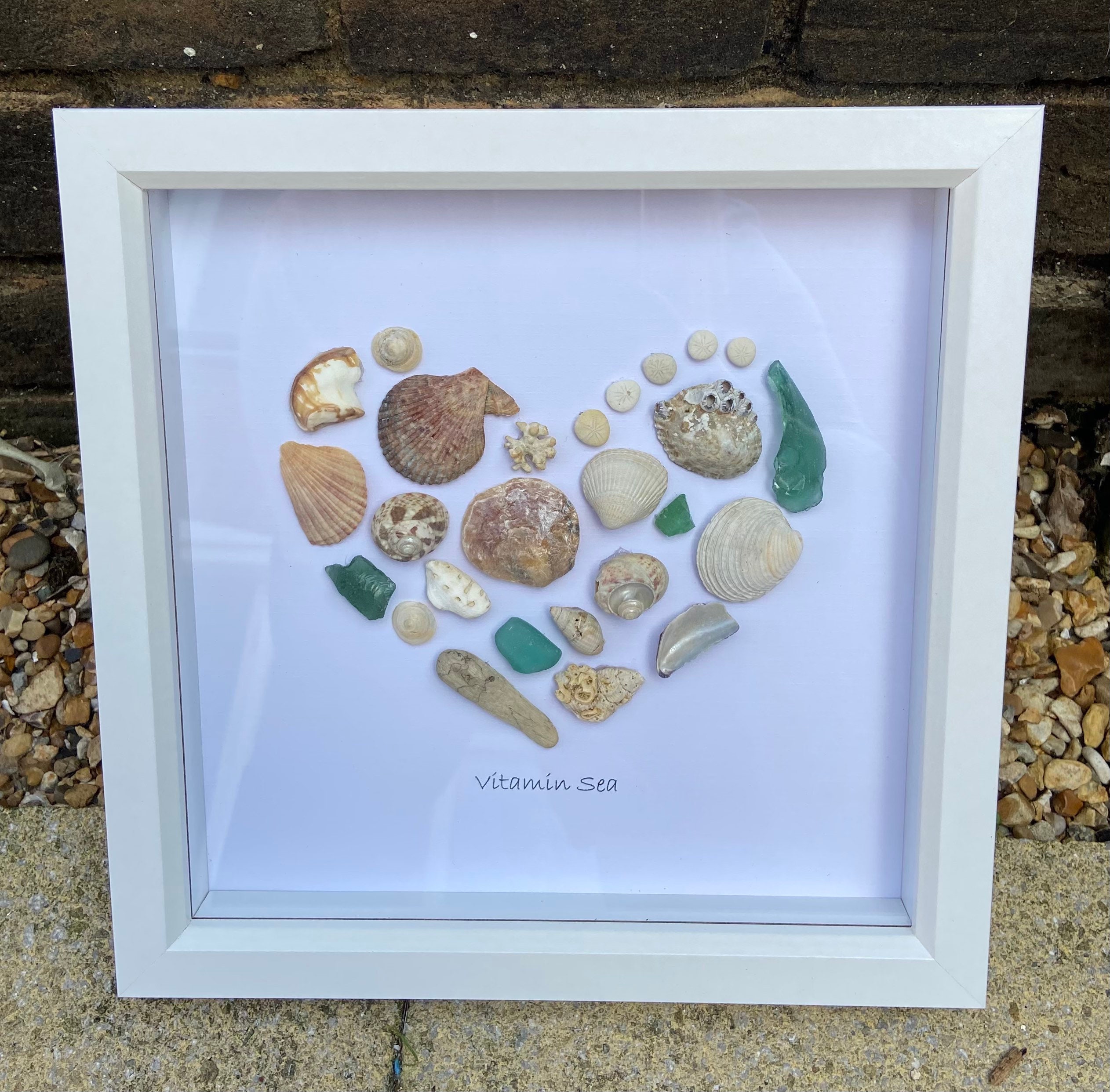 Sea glass wall art Heart wall art Mosaic heart wall art Etsy