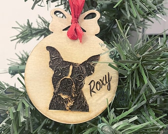 Custom Pet Photo Wood Ornament | Pet Memorial | Pet Lovers | Dog on Wood | Pet on Wood | Cat Lovers