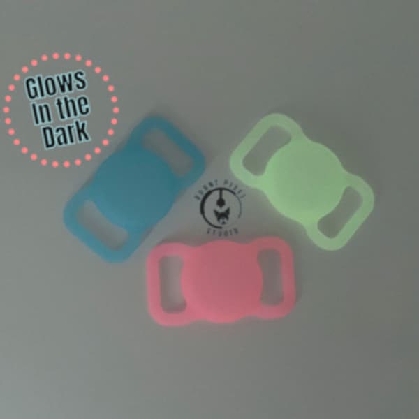 Glow in the Dark Silicone Pet Collar AirTag Holder | Dogs | Cats | Animals | Pets