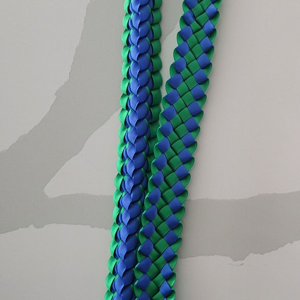 Royal Blue and Green Graduation Lei