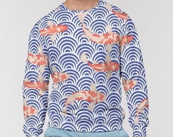 Japanese Koi Carp Sweatshirt • Koi Fish Sweatshirt • Japanese Koi Sweatshirt • Koi Fish Print Sweatshirt • Japanese Fish Pattern Sweater