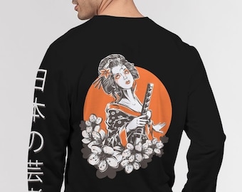 Japanese Geisha Sweatshirt • Beautiful Asian Geisha Sweatshirt • Anime Geisha Girl Sweatshirt • Anime Aesthetic Hoodie • Japanese Sweater