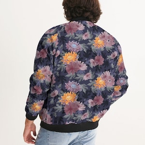 Autumn Flowers Bomber Jacket, Fall Flowers Jacket, Flower Print Jacket, Floral Bomber Jacket, Fall Jacket, Autumn Fashion