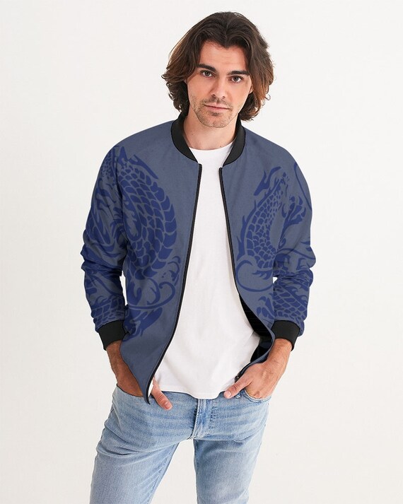 Dragon print shop bomber jacket