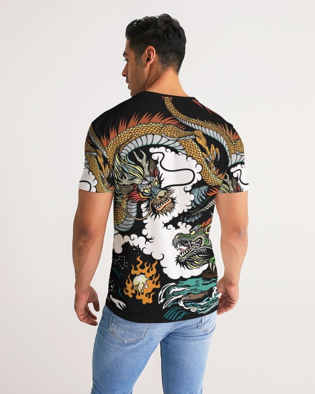 Legendary Dragon Battle Tee, Japanese Streetwear Graphic Print ...