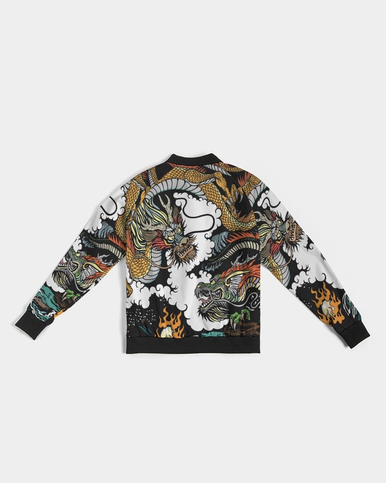 Legendary Dragon Battle Bomber Jacket, Japanese Dragon Bomber, Sukajan Style, Dragon Lover Gift, Japanese Streetwear image 8