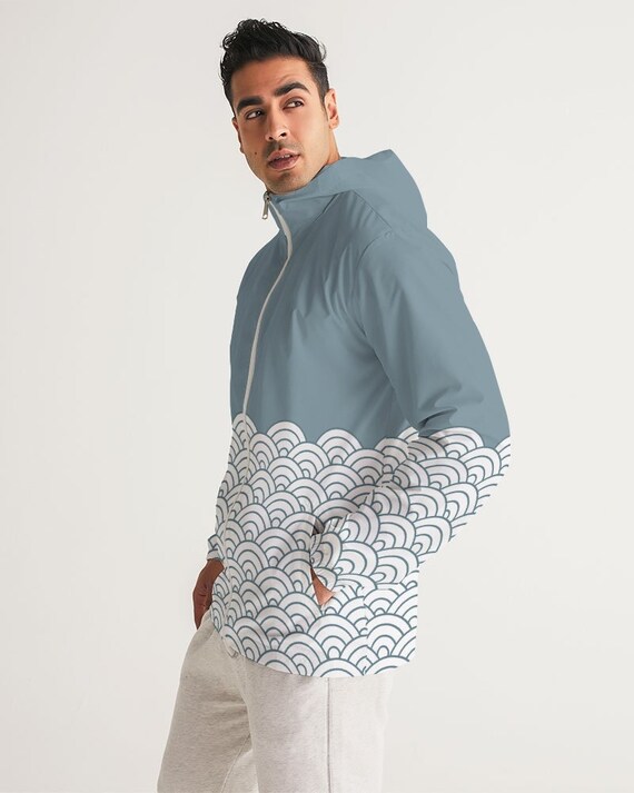 Stylish Japanese Seigaiha Pattern Windbreaker, Traditional Japanese Fish Scale Print Jacket, Unique Wave Pattern, Japanese Streetwear Style - Etsy Stylish Japanese Seigaiha Pattern Windbreaker, Traditional Japanese Fish Scale Print Jacket, Unique Wave Pattern, Japanese Streetwear Style - Etsy