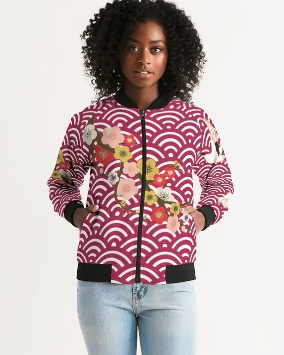 Floral crane bomber jacket Clearance