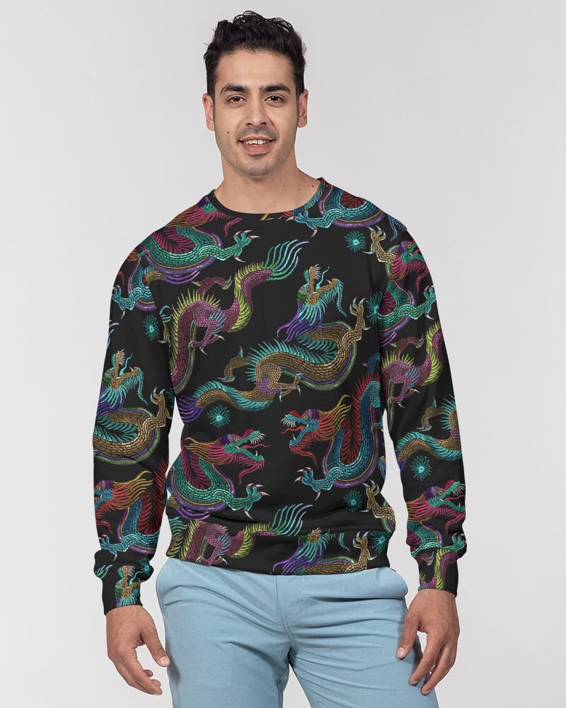 Japanese Dragons Sweatshirt embroidery Effect Chinese Dragon Sweatshirt ...