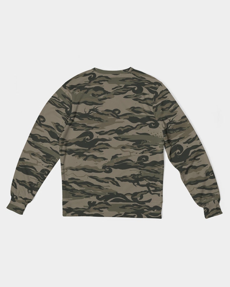 Asian Camouflage Pattern French Terry Crewneck Sweatshirt, Military ...