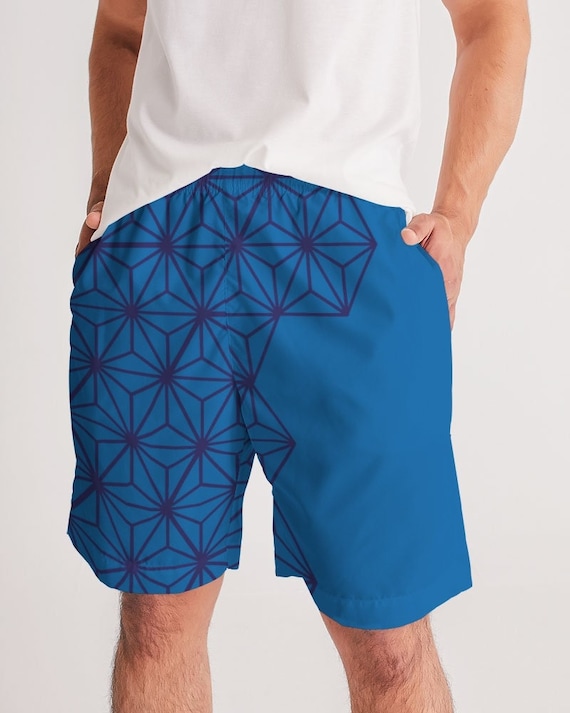 Geometric Pattern Jogger Shorts Triangle Pattern Shorts Traditional Japanese Print Unique Geometric Design Japanese Style Streetwear Etsy