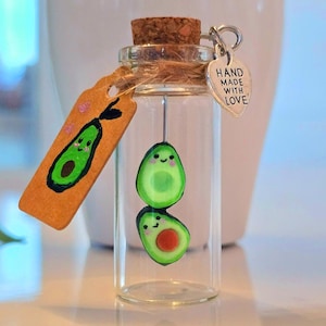Avocado in a Pod with custom text | Personal Cute Handmade Valentine&#39;s Day Gift | For Her, Punny Wish, Original, Love Present