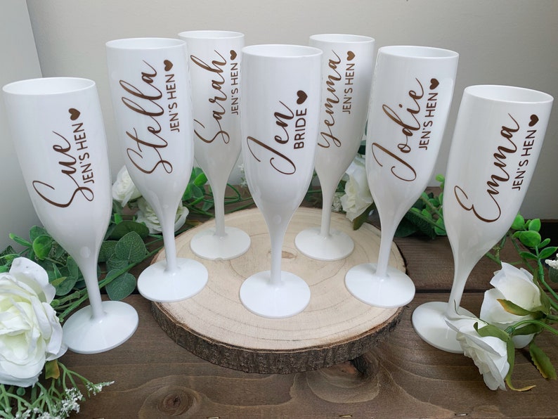 Flûtes à champagne blanc flûtes en plastique de fête Etsy France