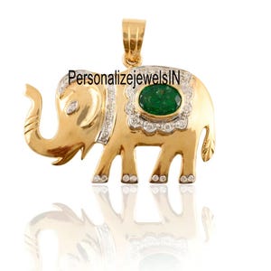 Good Luck Charms Delicado Elefante Esmeralda Jóias, Colar Animal, Colar Elefante Charm, Pingente Elefante, Presente para Amante de Animais