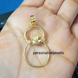 Rembrandt Charms Charm Holder, 925 Sterling Silver Charm holder, Holder New pendant Yellow Gold